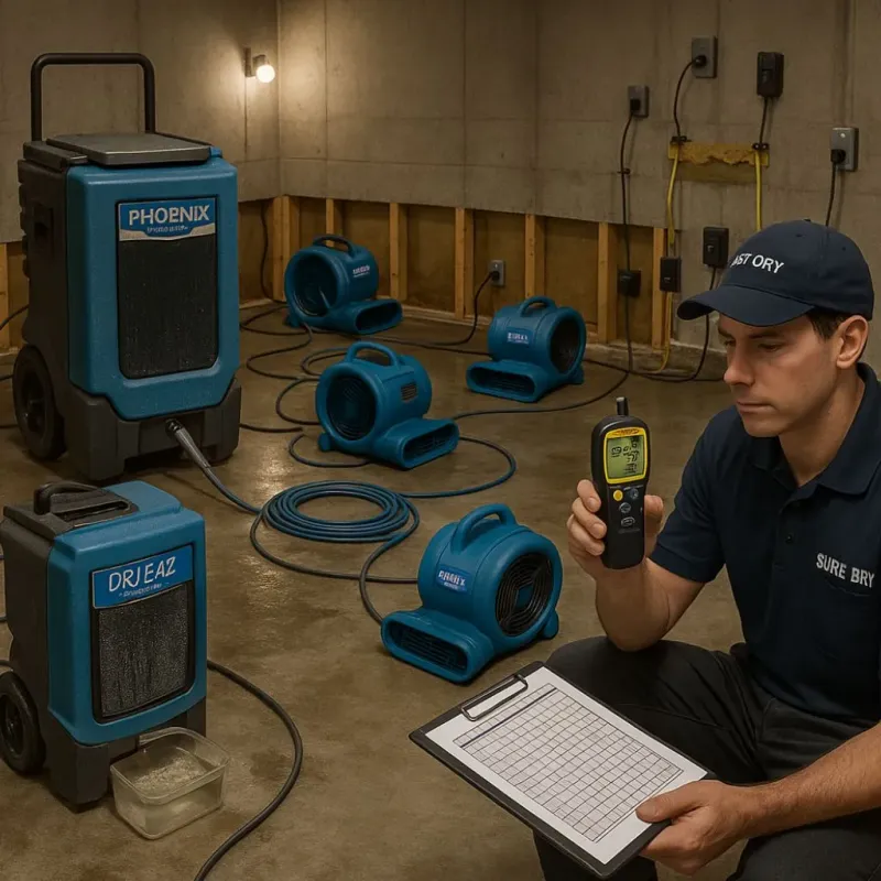 Structural Drying and Dehumidification process in Osborne, KS